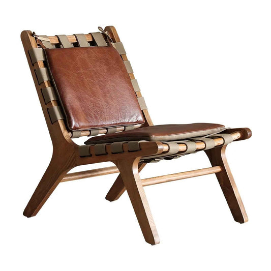 Household Retro Solid Wood Saddle Chair