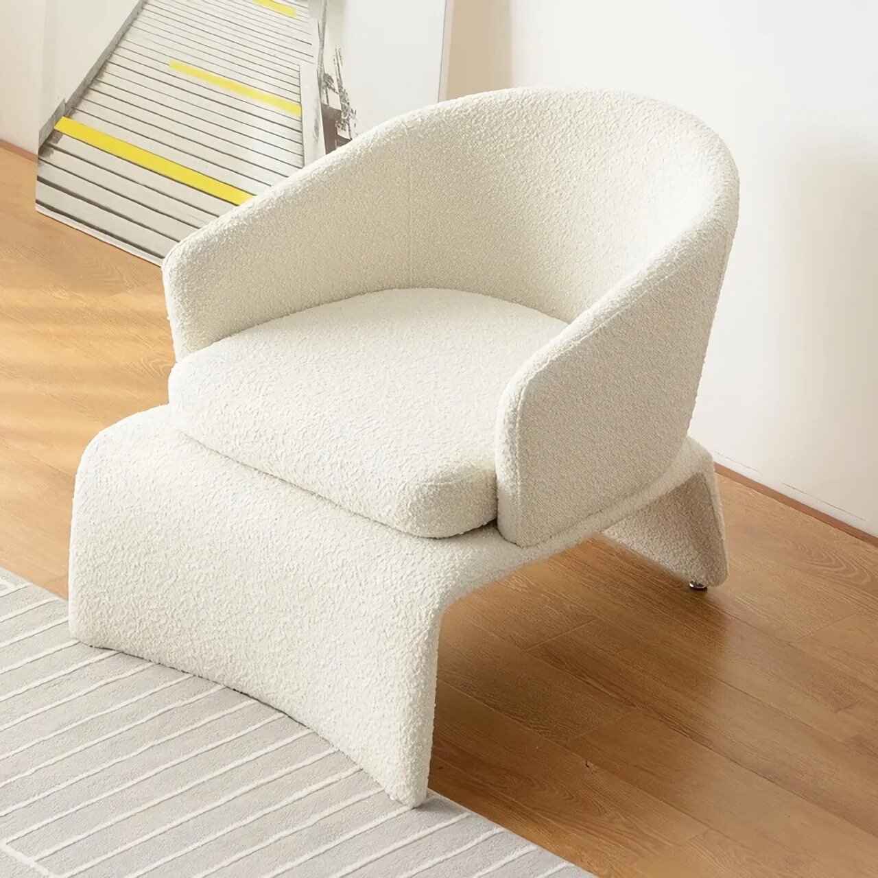 Italian Simple Teddy Velvet Fabric Sofa Chair