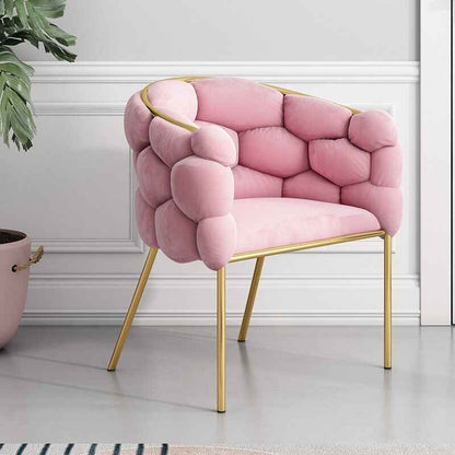 Modern Pink Velvet Vanity Chair