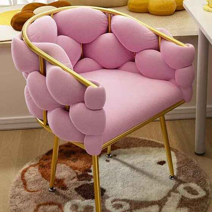 Modern Pink Velvet Vanity Chair