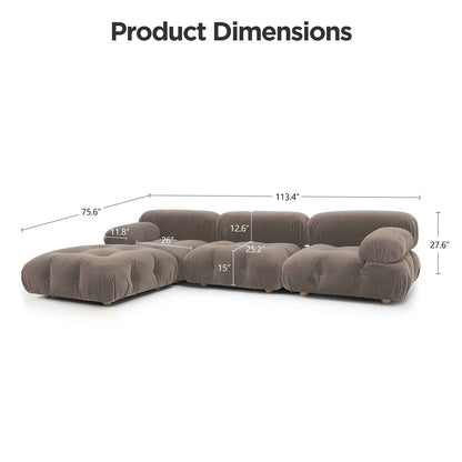 Modular Soft Sofa with Ottoman