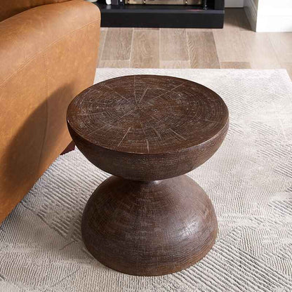 Wabi-Sabi Style Vintage Hourglass Side Table