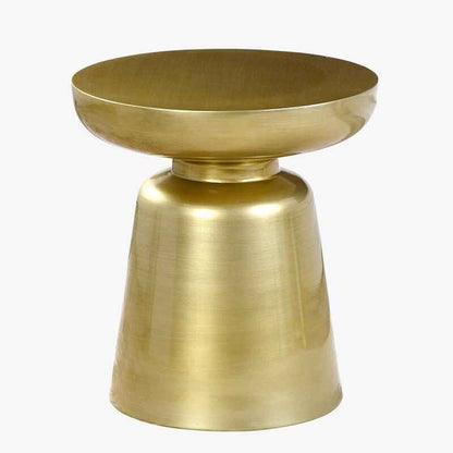 Modern Round Bronze Metal Side Table for Living Room