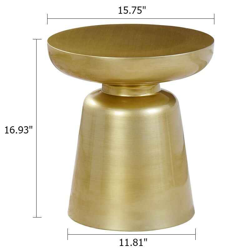 Modern Round Bronze Metal Side Table for Living Room