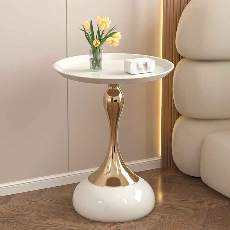 Modern Cream Iron Art Coffee Table