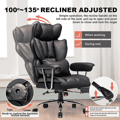 Adjustable High Back Leather Executive Office Chair