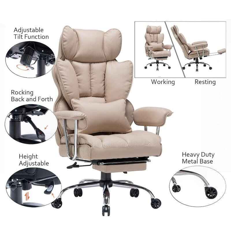 Adjustable High Back Leather Executive Office Chair