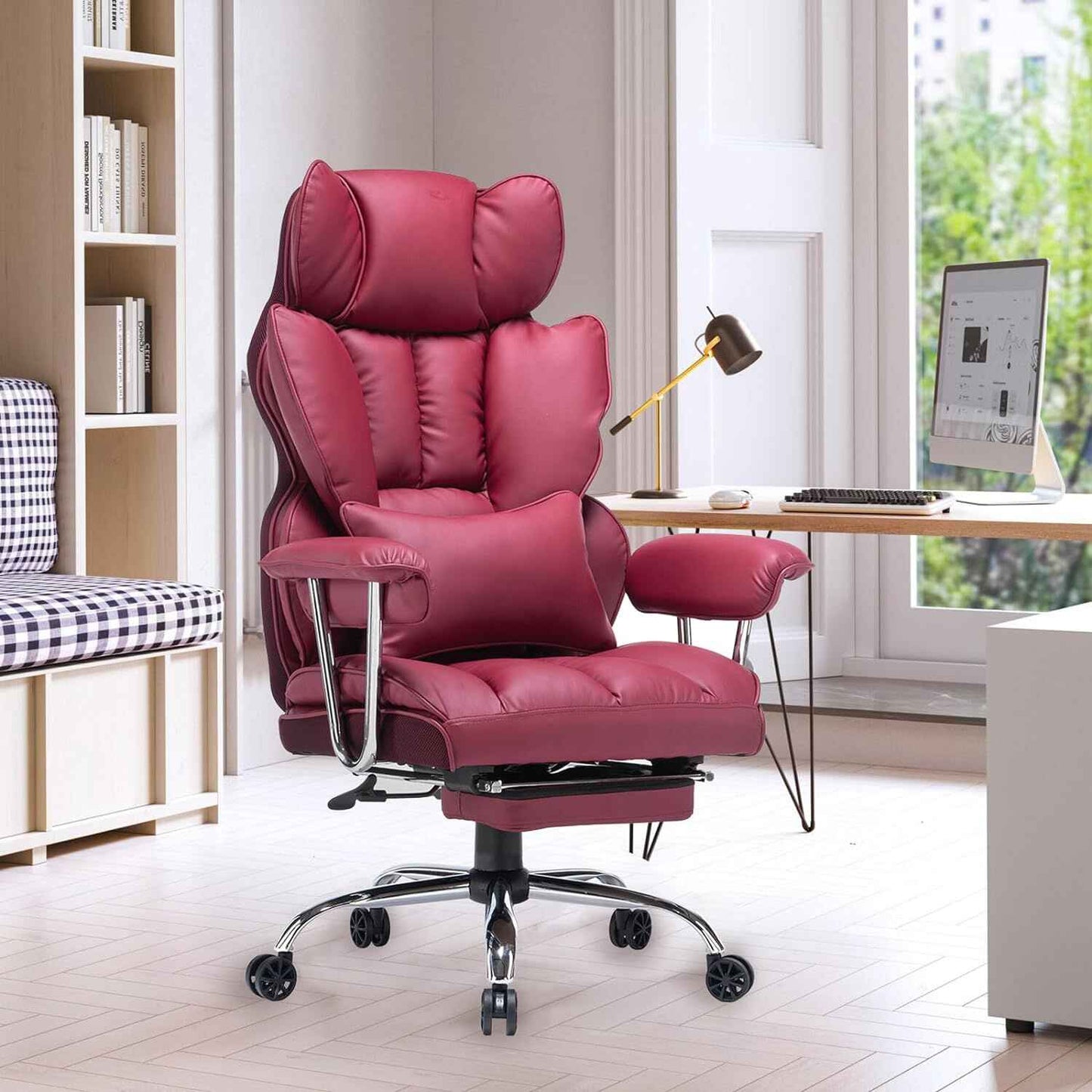 Adjustable High Back Leather Executive Office Chair