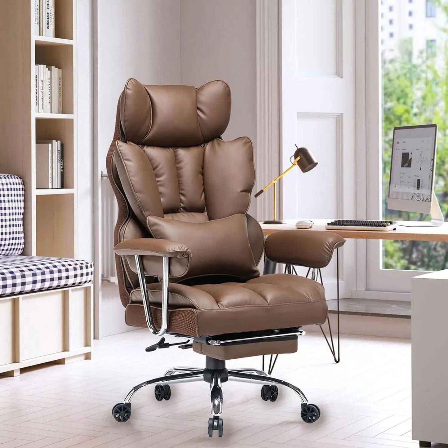 Adjustable High Back Leather Executive Office Chair