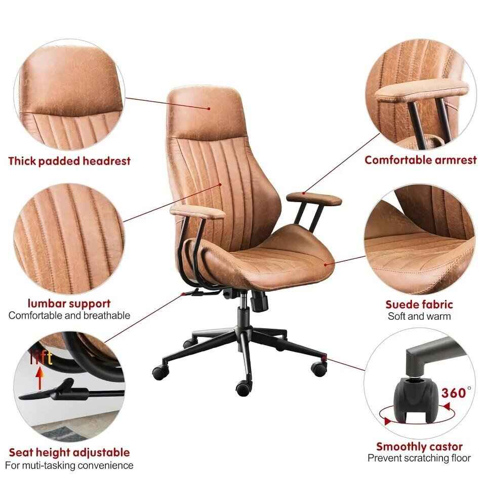 Modern High Back Office Chair with Lumbar Support