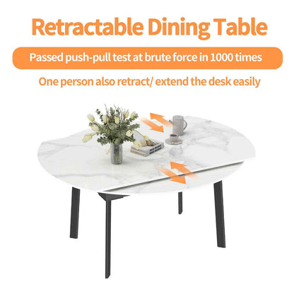 Round Extendable Dining Table Set