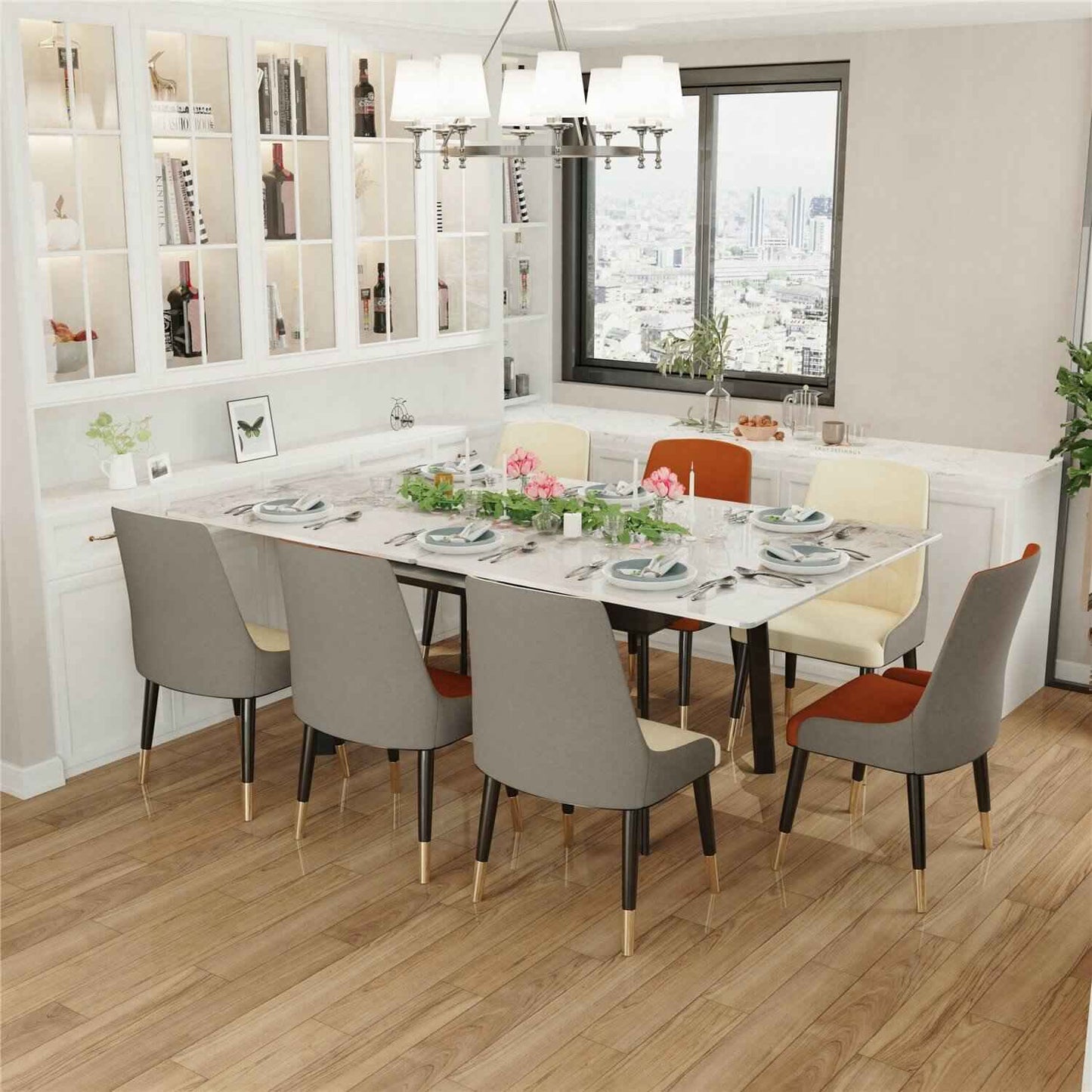 Rectangular Extendable Kitchen Dining Table