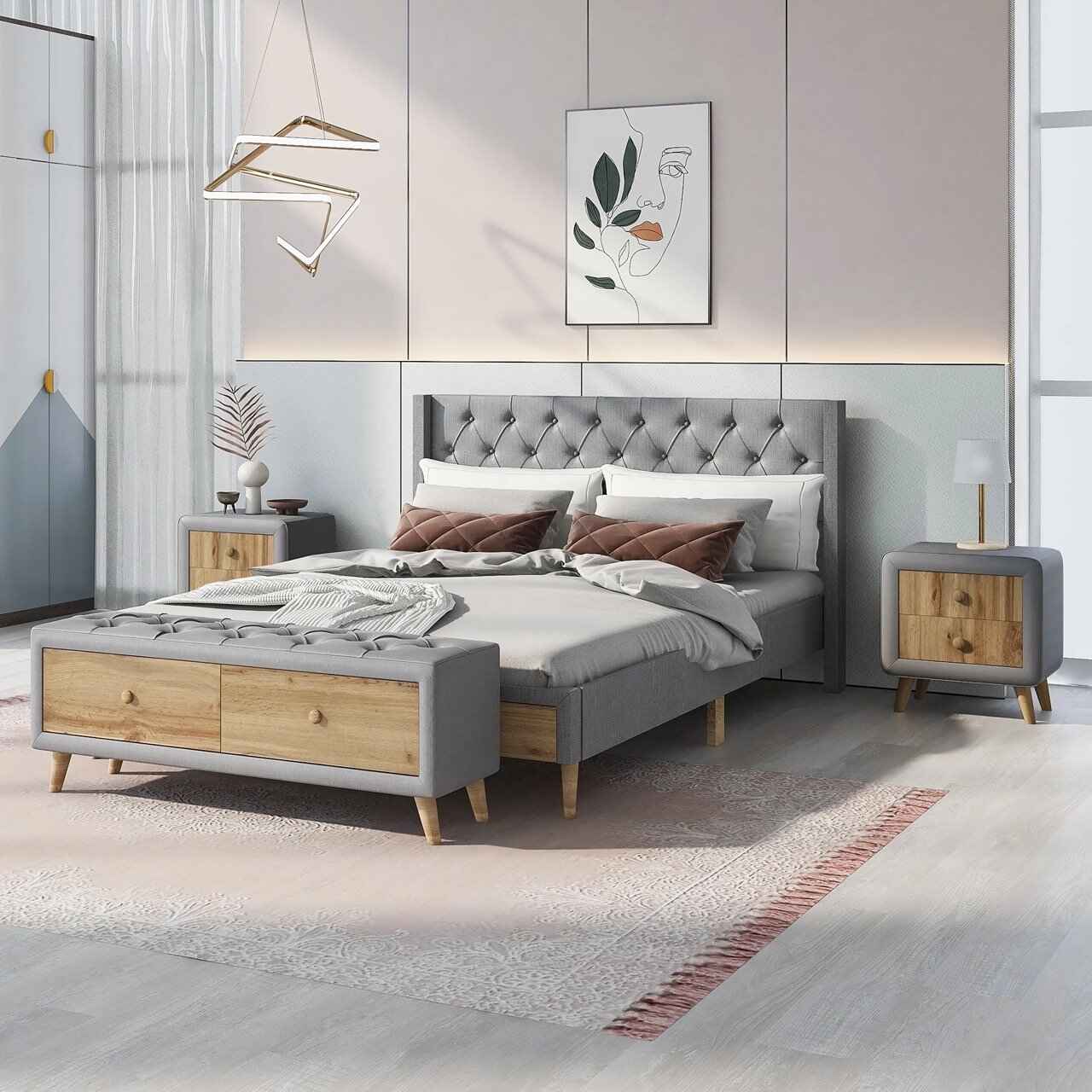 4-Piece Queen Size Bedroom Set