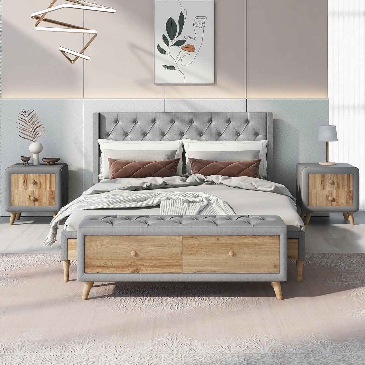 4-Piece Queen Size Bedroom Set