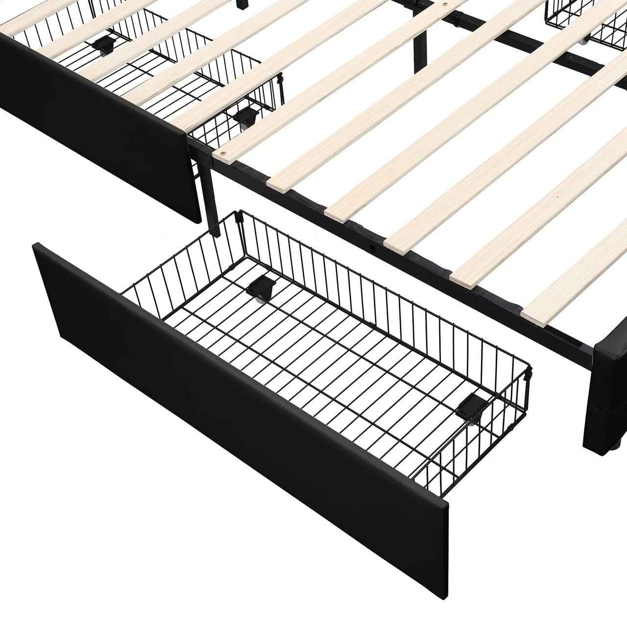 Queen Size Platform Bed with LED Lights