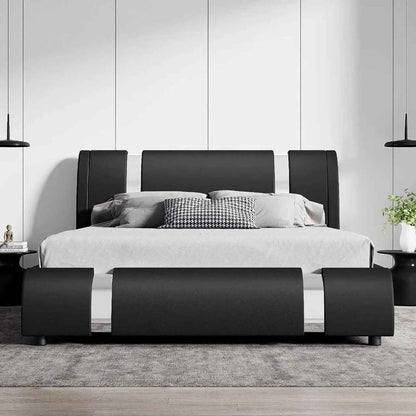 Modern Faux Leather Queen Bed Frame