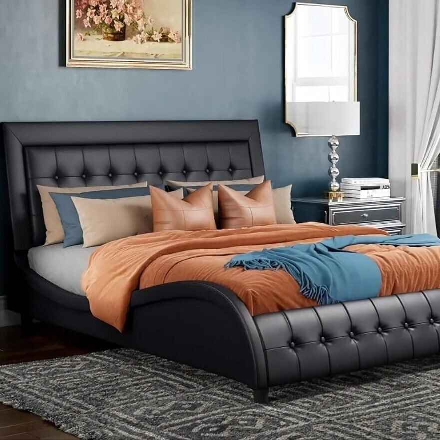 Adjustable Headboard Platform Bed