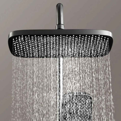 Tomahawk Waterfall High-Pressure Grey Shower Set