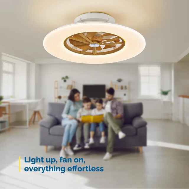 24-Inch Slim Smart Ceiling Fan with LED Light and Remote Control