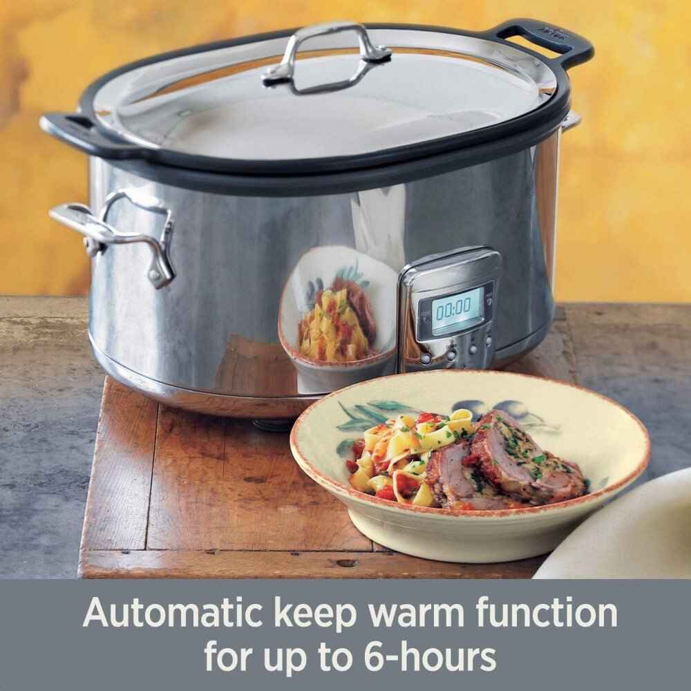 7-Quart Stainless Steel Programmable Slow Cooker with LCD Digital Timer