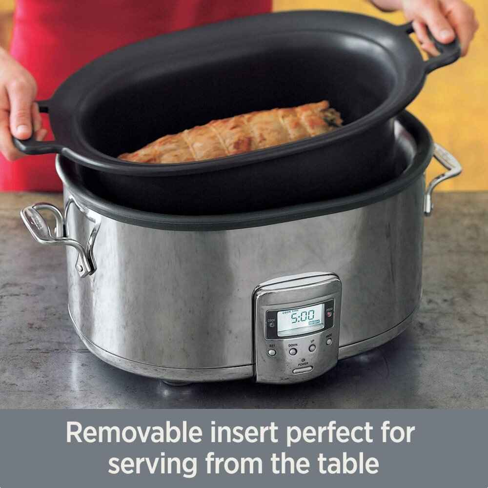 7-Quart Stainless Steel Programmable Slow Cooker with LCD Digital Timer