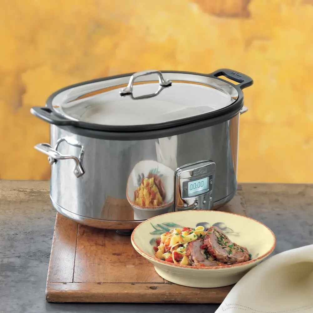 7-Quart Stainless Steel Programmable Slow Cooker with LCD Digital Timer