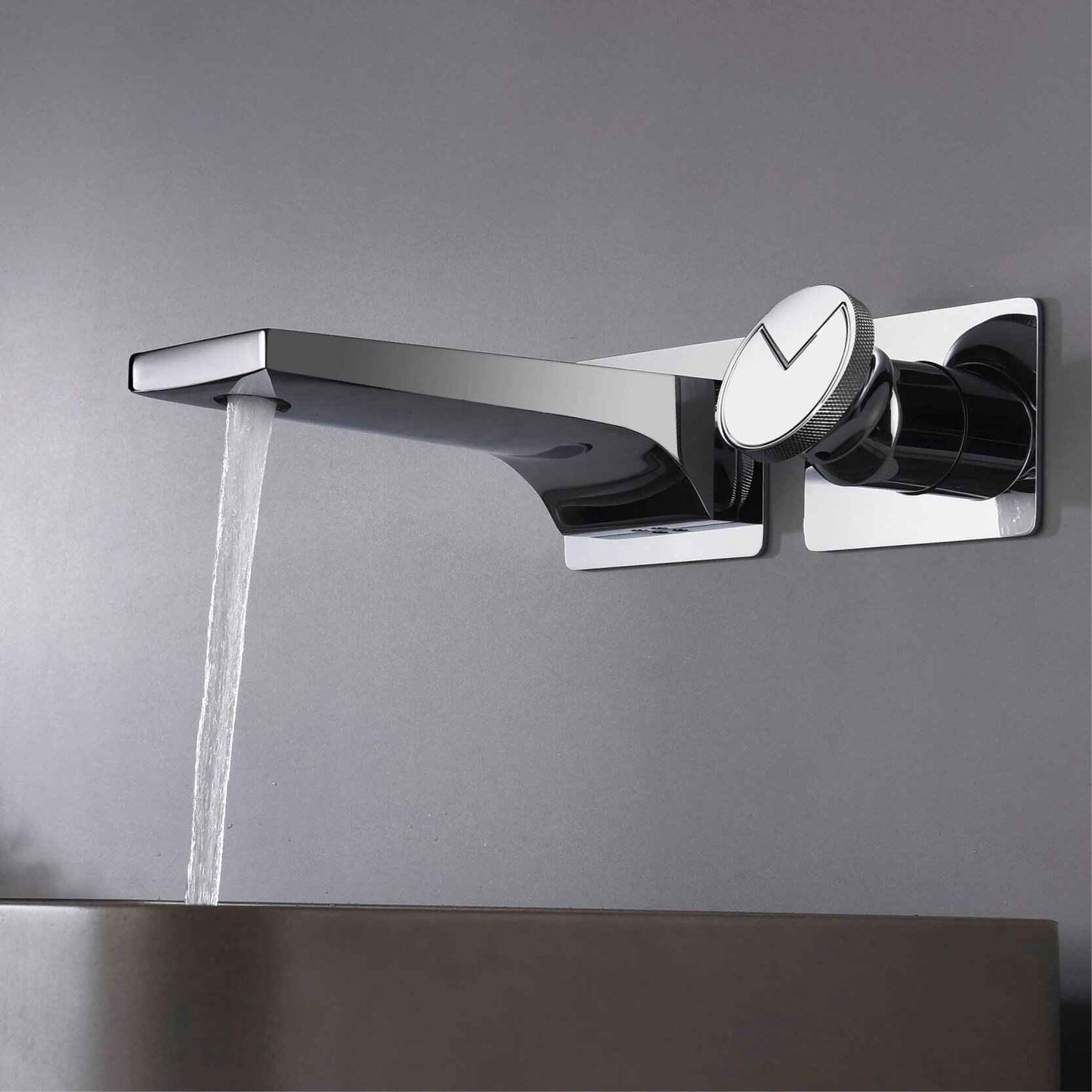 Luxury Wall-Mounted Black Brass Bathroom Faucet