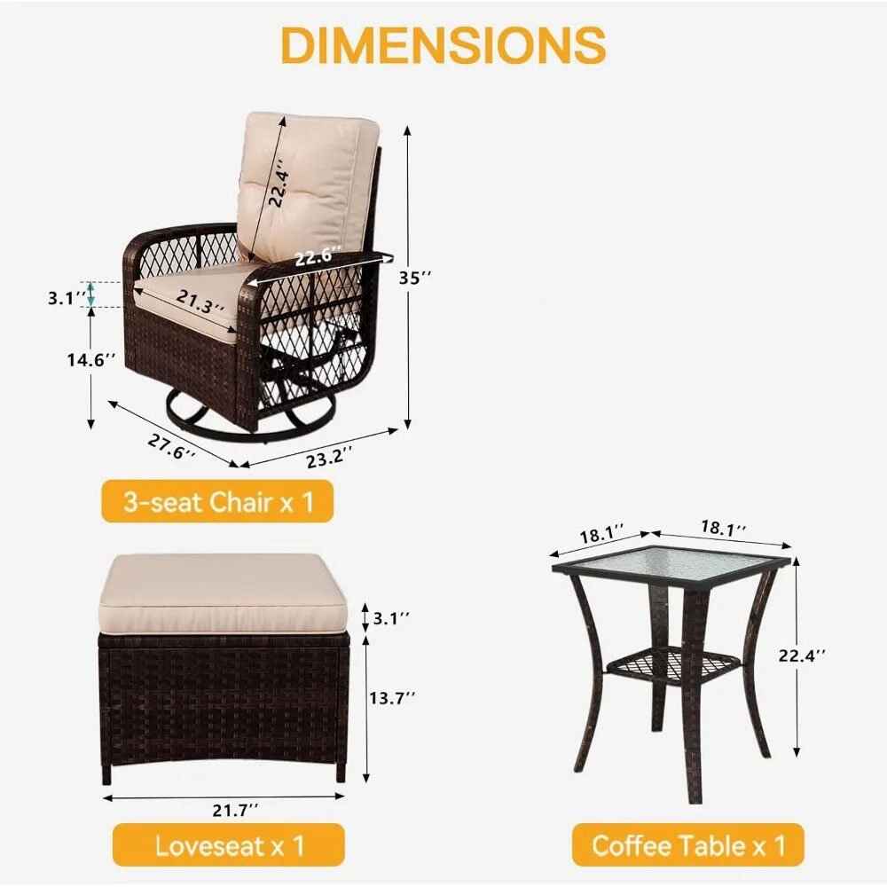 5 Piece Outdoor Patio Furniture Set