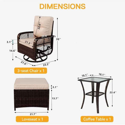 5 Piece Outdoor Patio Furniture Set