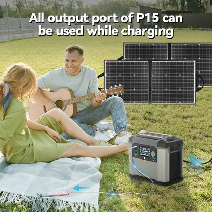 Portable Solar Generator 1500W Power Station for Home and Outdoor Use