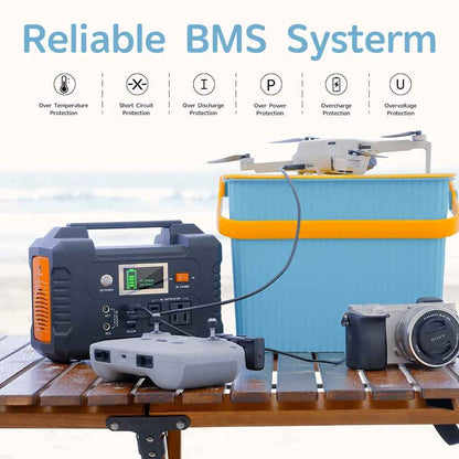 Portable 200W Solar Generator with AC Outlet & USB Ports