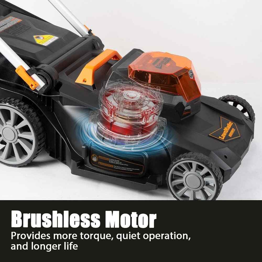 Cordless 21-Inch Brushless Push Lawn Mower 60V Max with Battery & Fast Charger