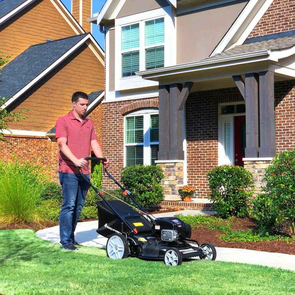 Self-Propelled Gas Lawn Mower with 22-Inch Steel Deck Durable