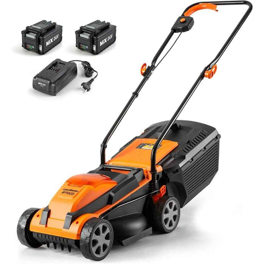 Efficient 24V Cordless 13-Inch Lawn Mower with Dual Batteries and Charger