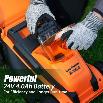 Efficient 24V Cordless 13-Inch Lawn Mower with Dual Batteries and Charger