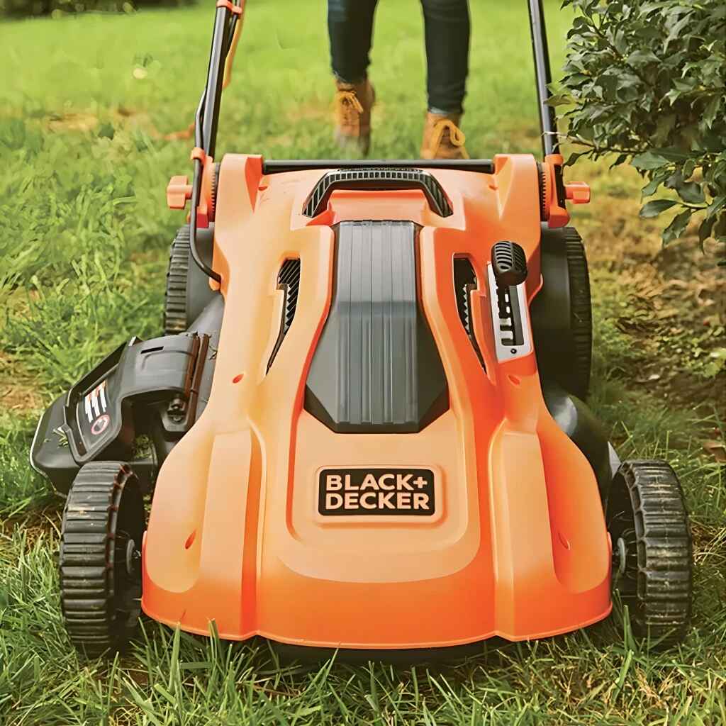 Powerful Electric Lawn Mower with 20-Inch Deck Front View