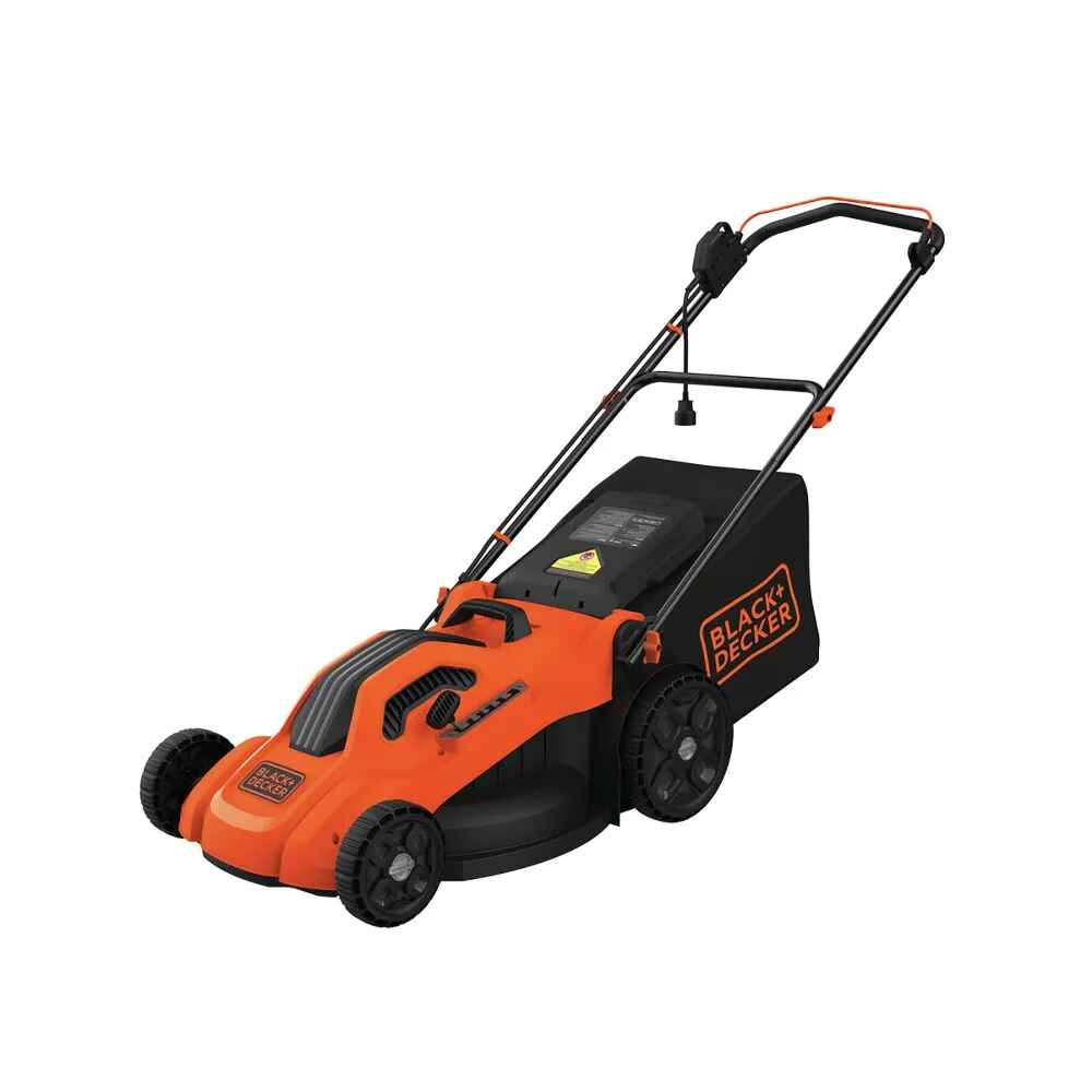 Powerful Electric Lawn Mower with 20-Inch Deck White Background