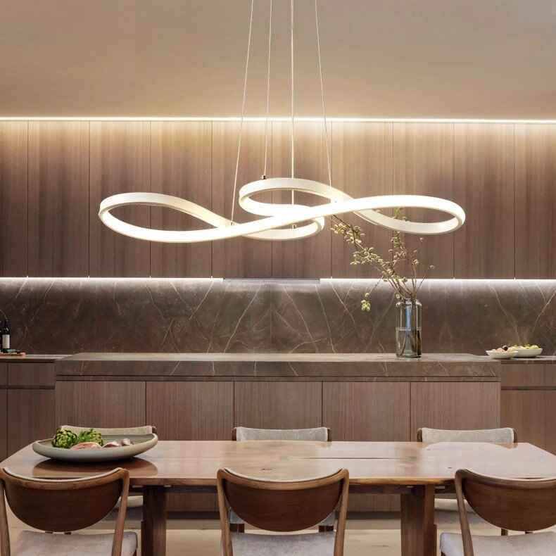 Minimalist LED Pendant Light - Modern Hanging Lamp for Dining Room and Bar Warm Light