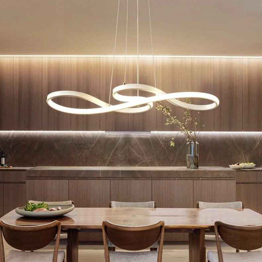 Minimalist LED Pendant Light - Modern Hanging Lamp for Dining Room and Bar Warm Light