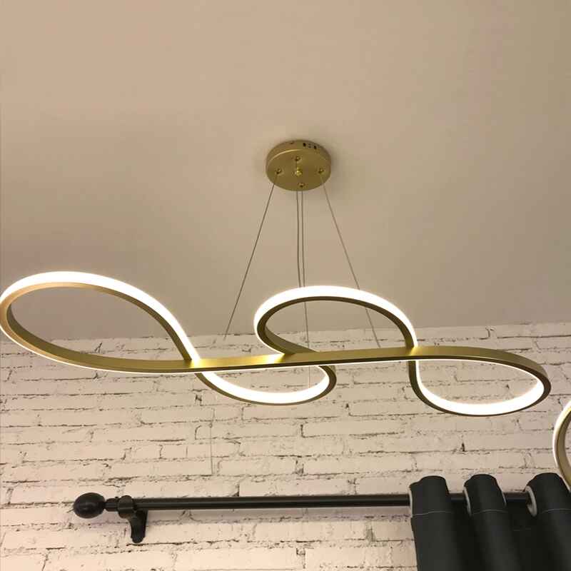 Modern LED Chandelier Brushed Rings Ceiling Light Close up