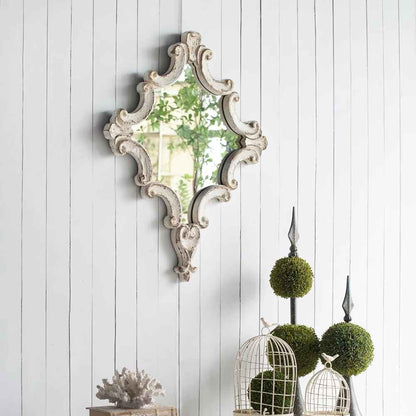 Modern Square Macrame Wall Mirror Side View