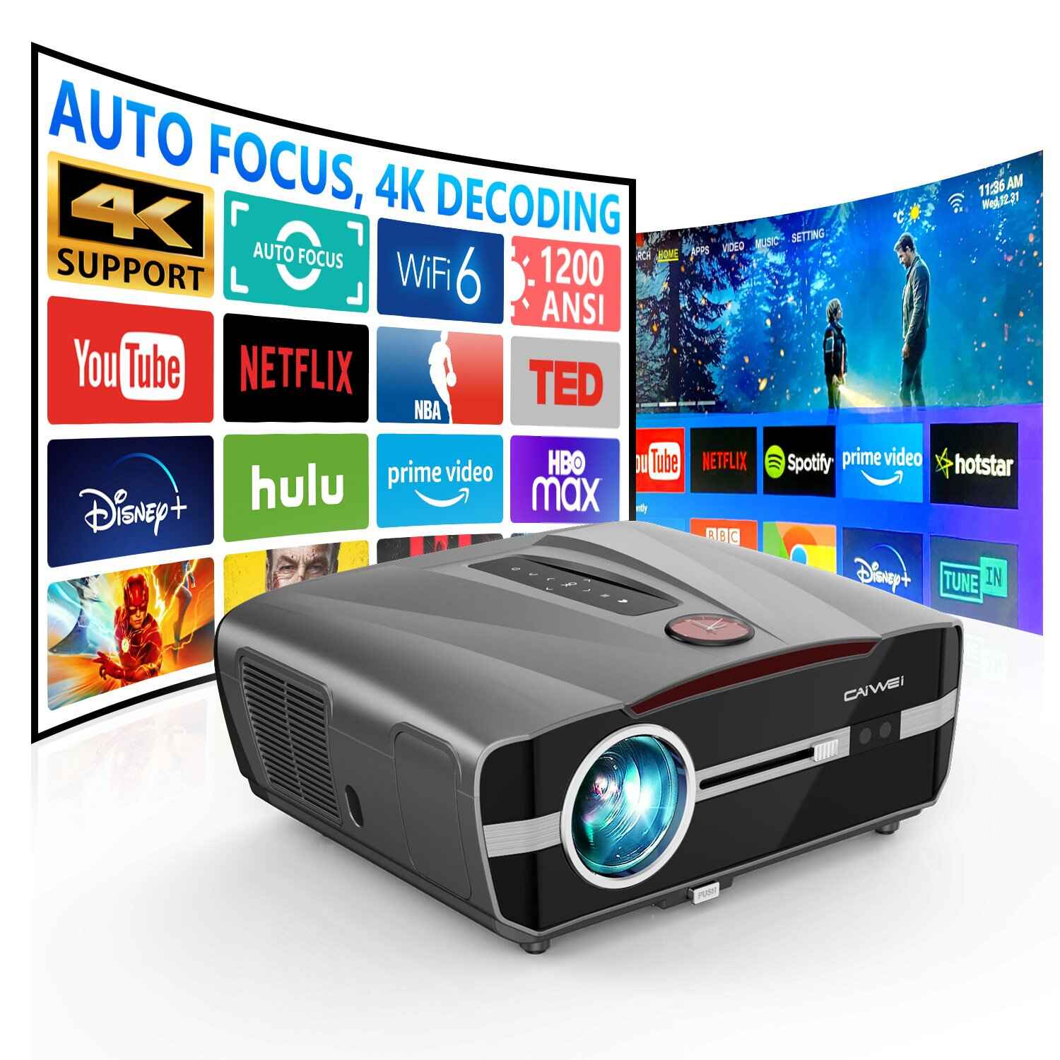 4K Home Theater Projector with Bluetooth and Wifi 