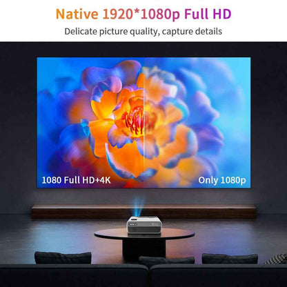 1080p Full HD Smart Projector with 4K Support, WiFi, and Bluetooth Fully High Definition