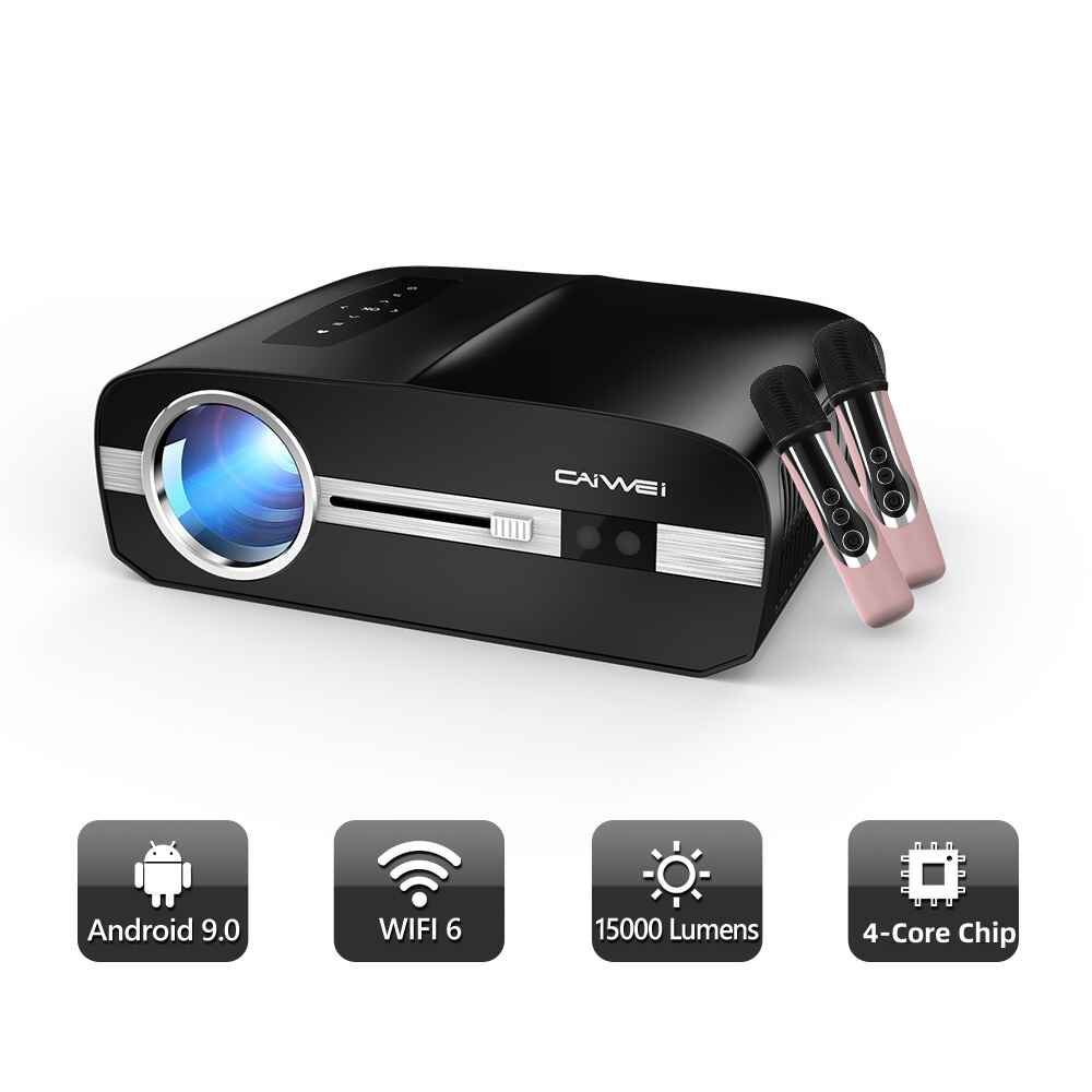 4K Ultra HD Smart WiFi Projector with Karaoke Black