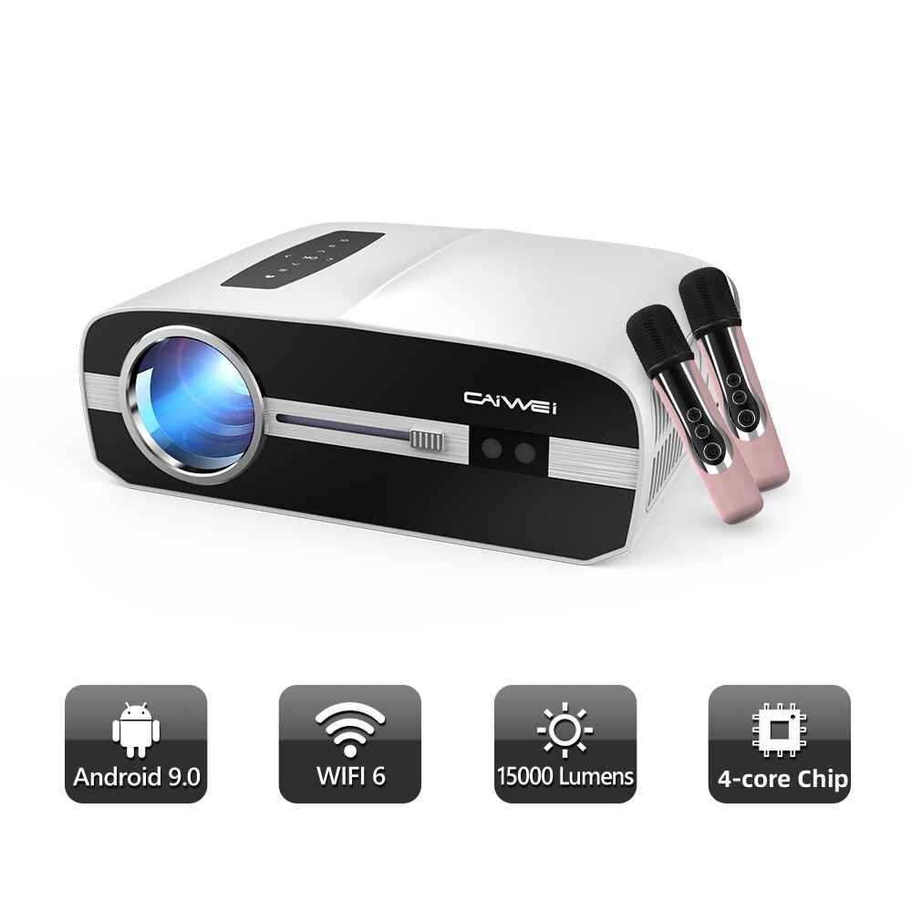 4K Ultra HD Smart WiFi Projector with Karaoke White