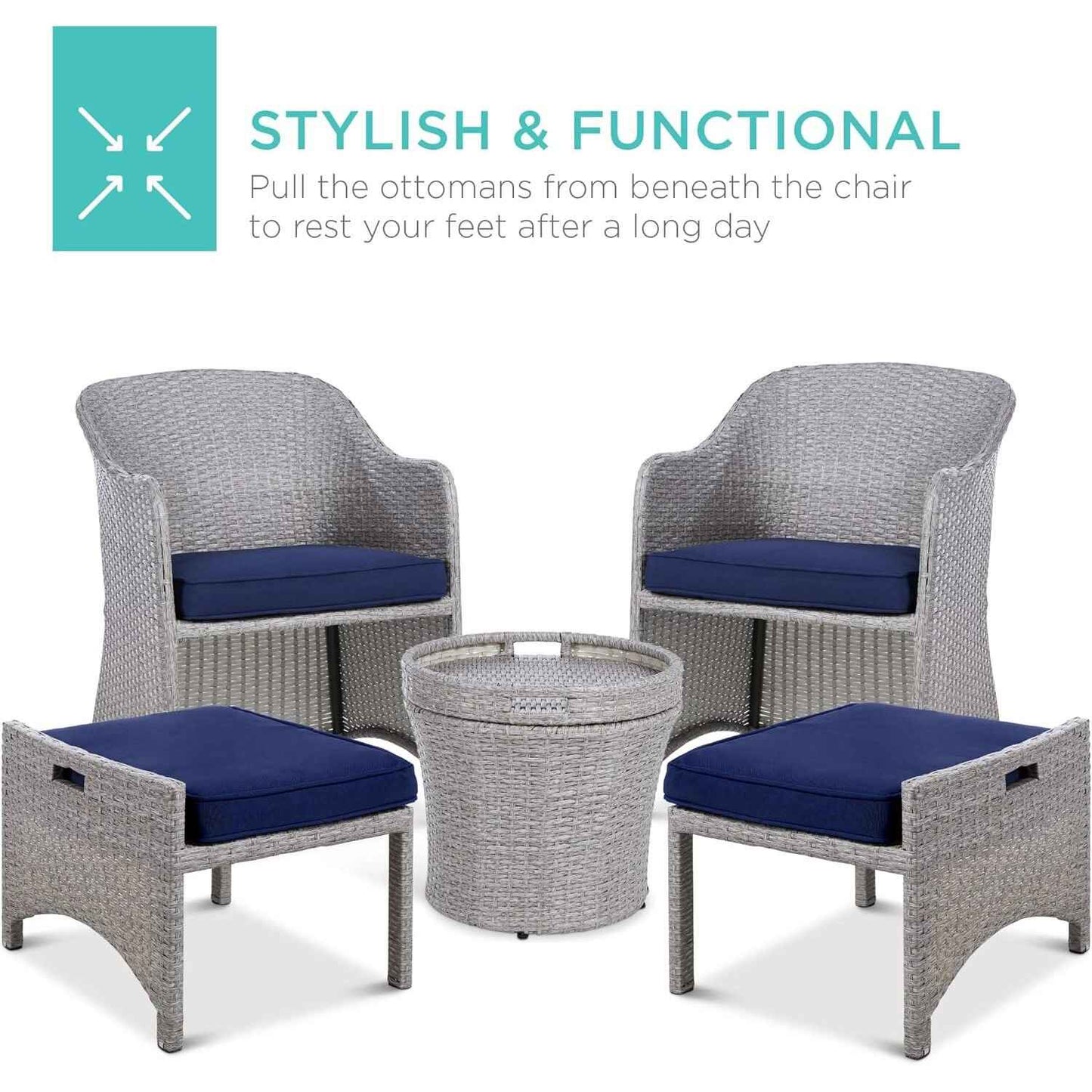 5-Piece Outdoor Patio Furniture Set Functional