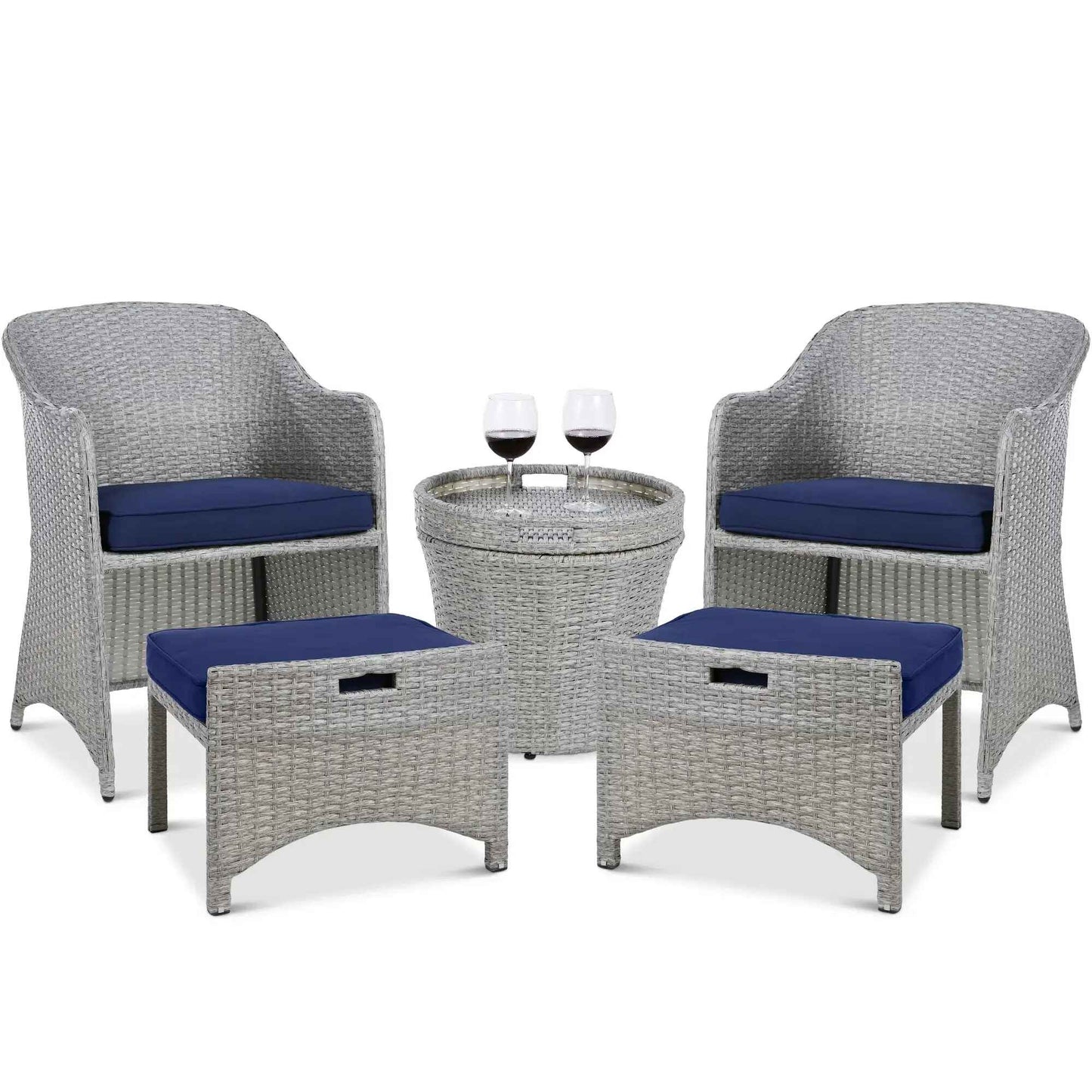 5-Piece Outdoor Patio Furniture Set White Background