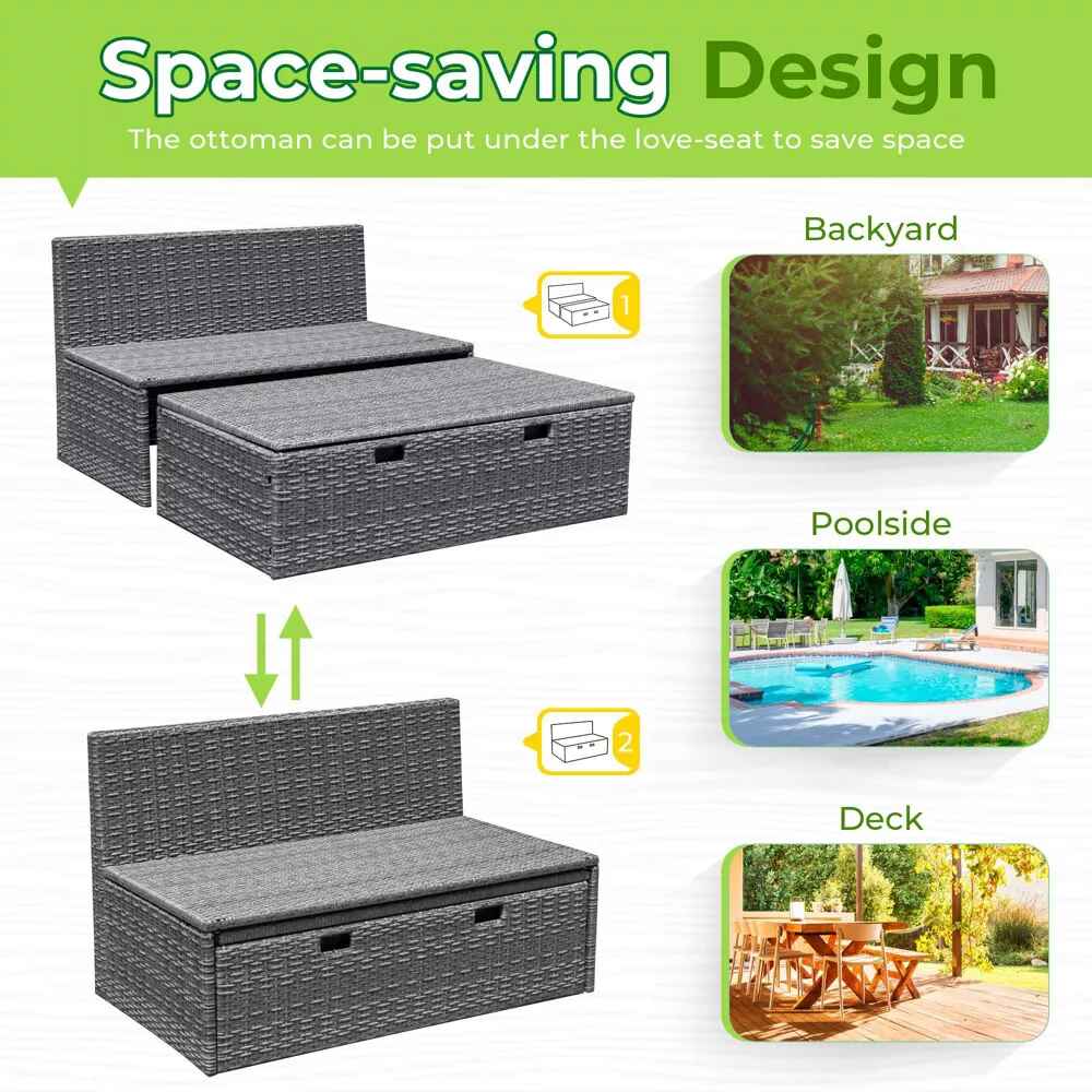 Multifunctional Outdoor Sectional Sofa with Storage can be use anywhere