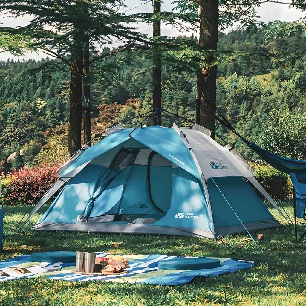 Automatic 4-Person Outdoor Camping Tent In the forest