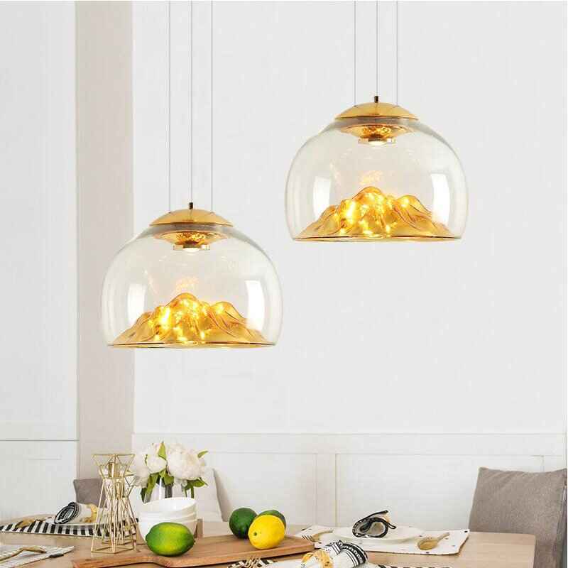 Modern Electroplated Glass Pendant Lamp 2 Gold